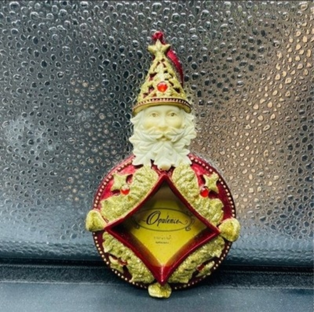Amscan Opulence Santa Photo Frame Ornament 6" Vintage Christmas Tree Decor VG